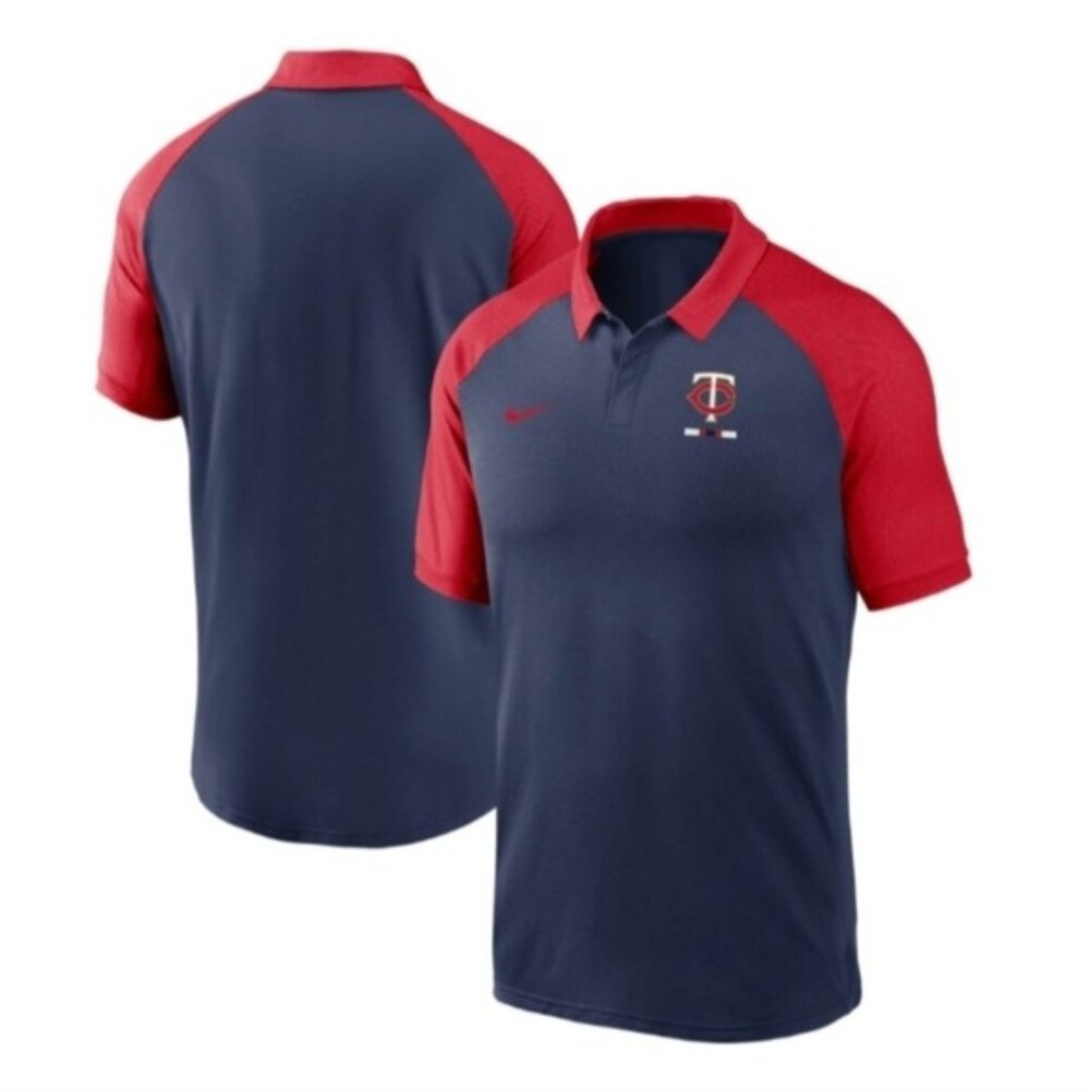 Nike Minnesota Twins Men Large Legacy Tri-Blend Raglan Performance Golf 112025